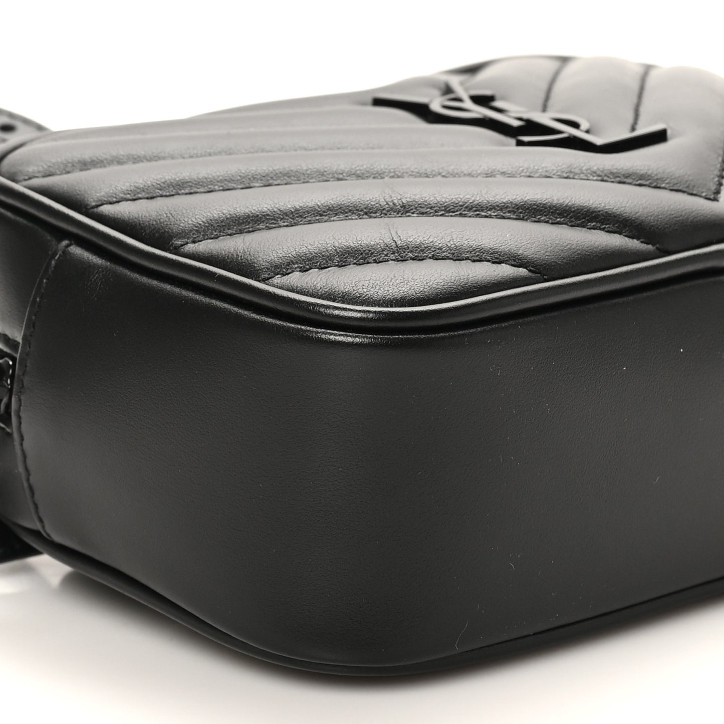 Calfskin Matelasse Monogram Lou Belt Bag Black
