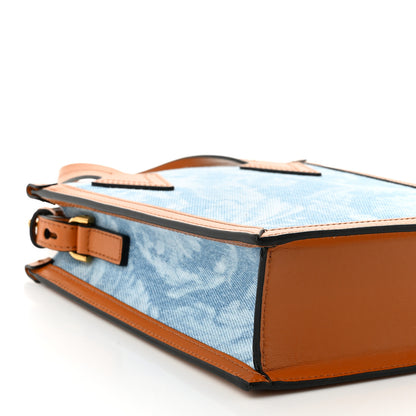 Versace Denim Calfskin Allover Crossbody Bag Blue 8 of 9
