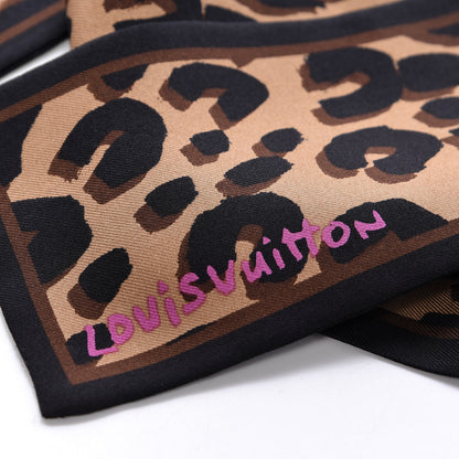 Louis Vuitton Silk Leopard Bandeau Scarf Marron 3 of 3