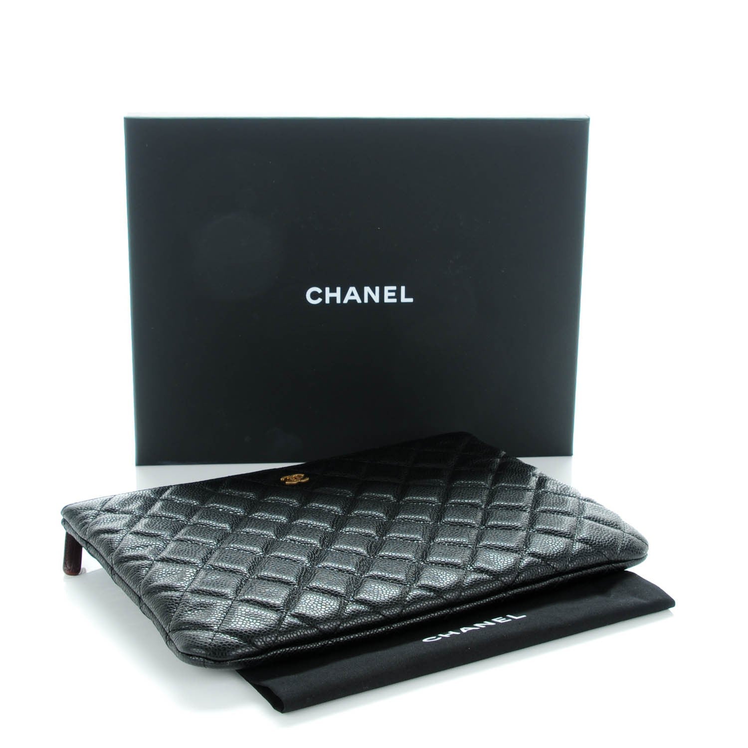 Chanel Caviar Quilted Medium Cosmetic Case Black 4 of 7