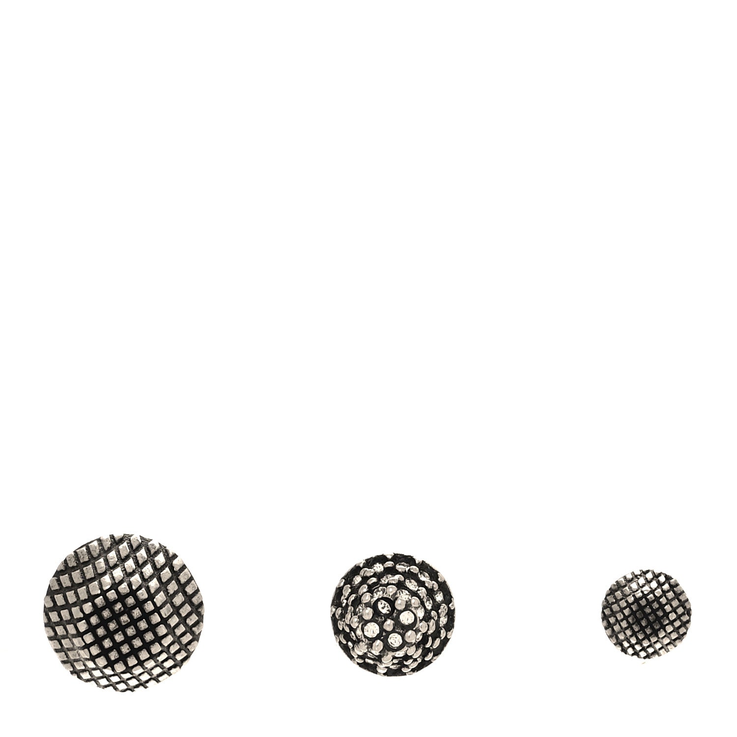 Balenciaga Cagole Set of 3 Mismatched Earrings Antique Silver 1 of 4