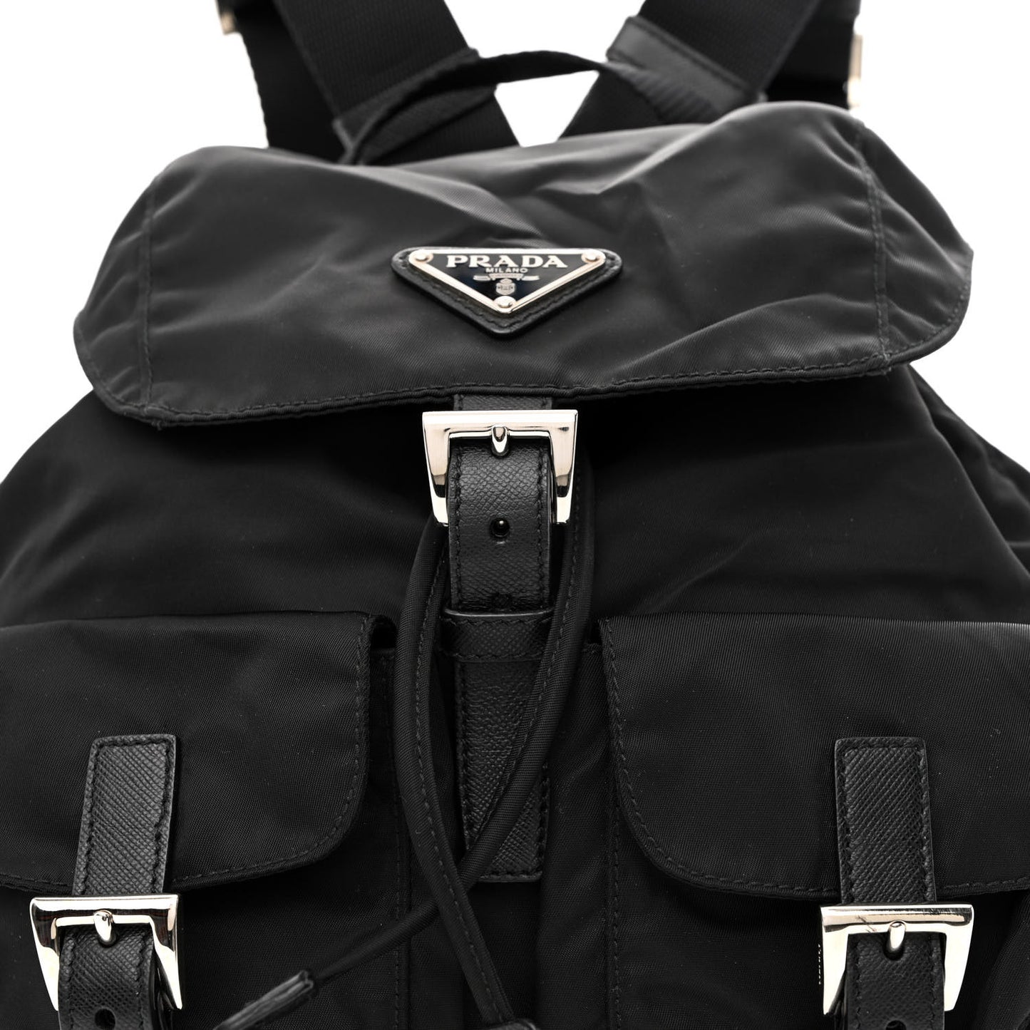 Tessuto Nylon Saffiano Small Backpack Black