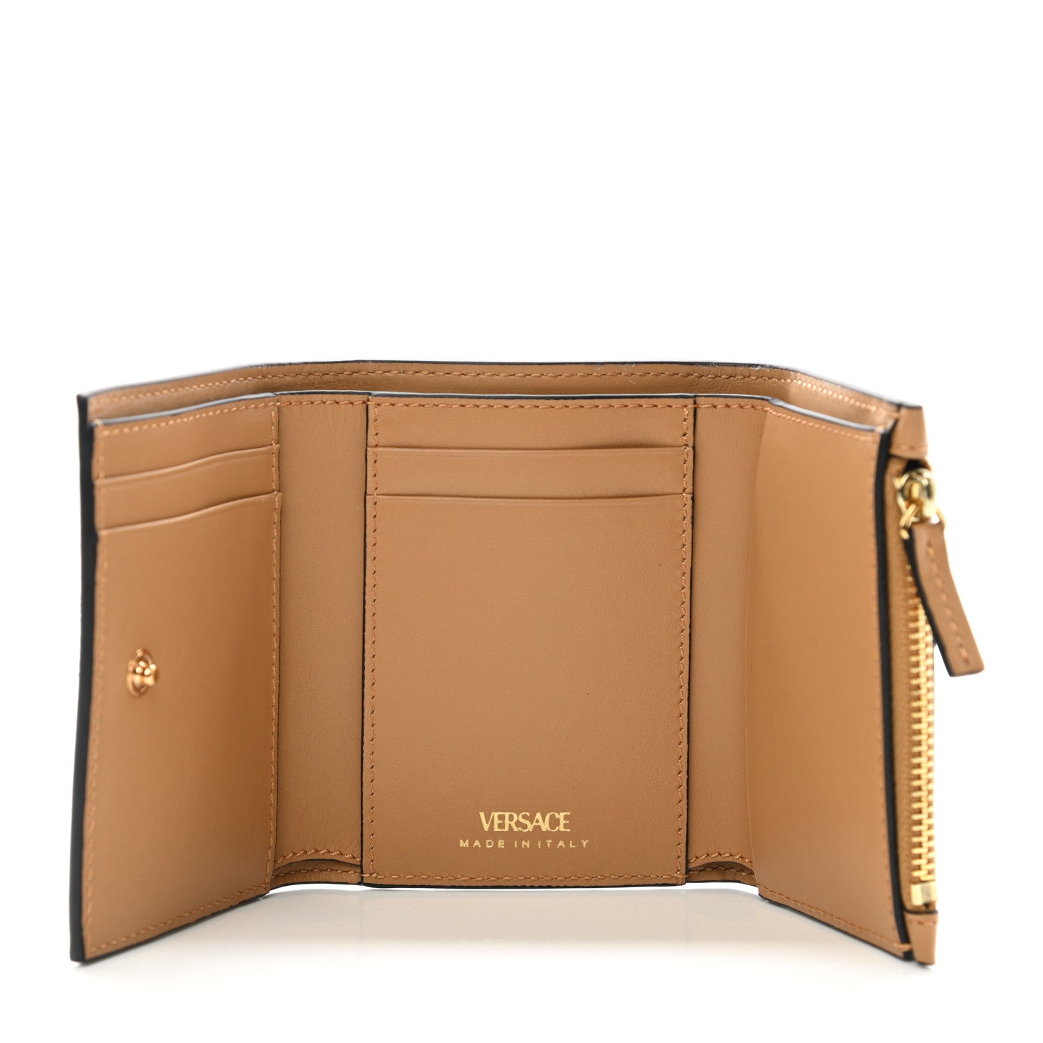 Versace Vitello Virtus Bi-Fold Wallet Caramel 5 of 9