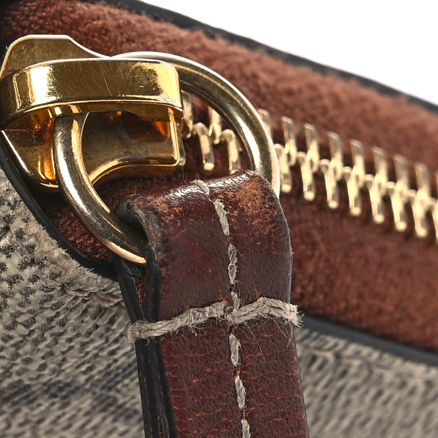 GG Supreme Monogram Cuoio Toscano Zip Around Wallet Beige Ebony Cuir