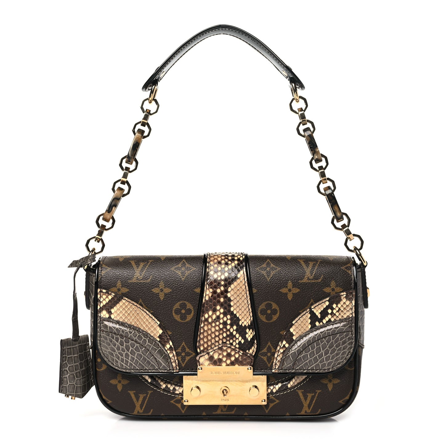 Monogram Snakeskin Alligator Monogramissime Pochette Gris