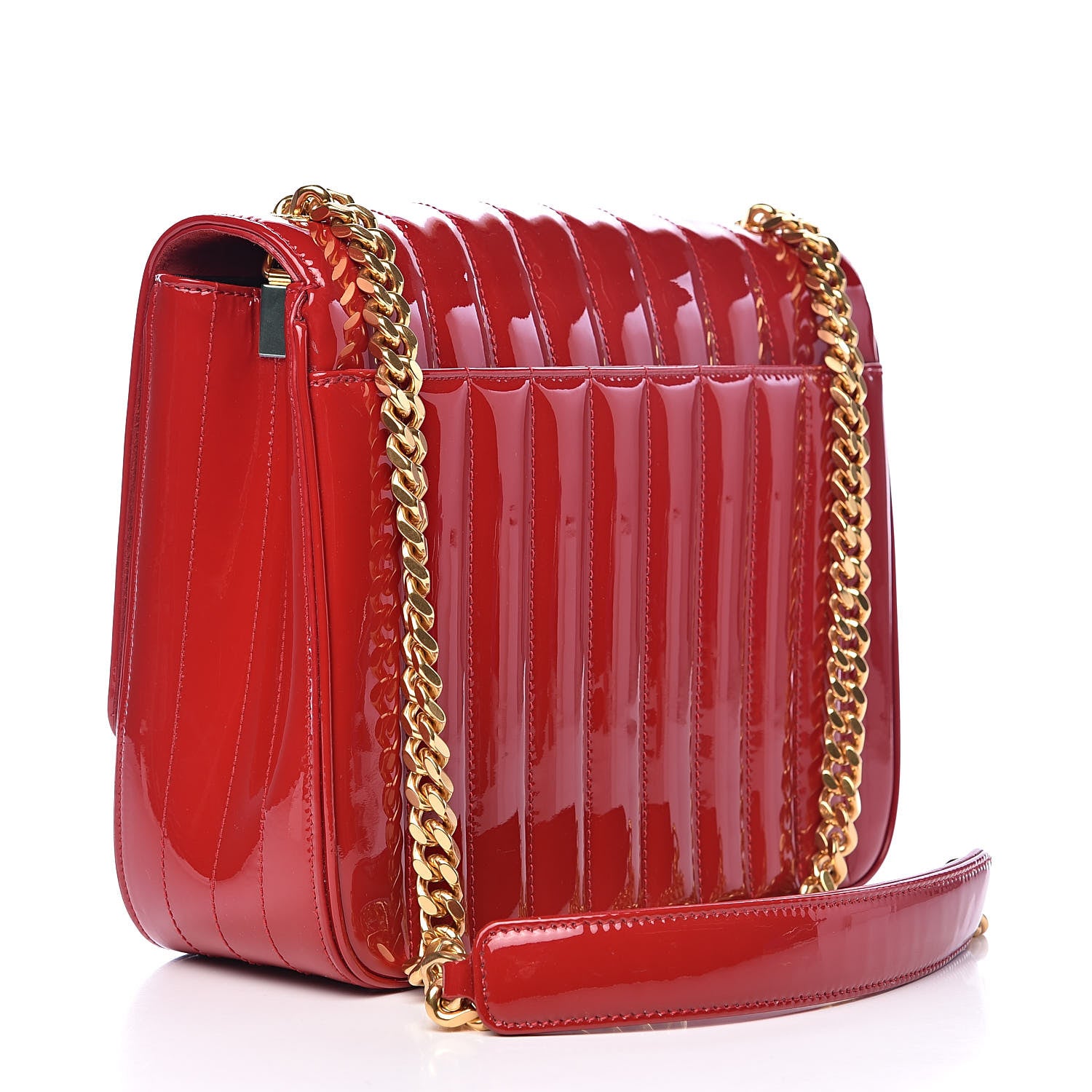 Saint Laurent Patent Calfskin Matelasse Monogram Medium Vicky Chain Bag Rouge Eros 3 of 11