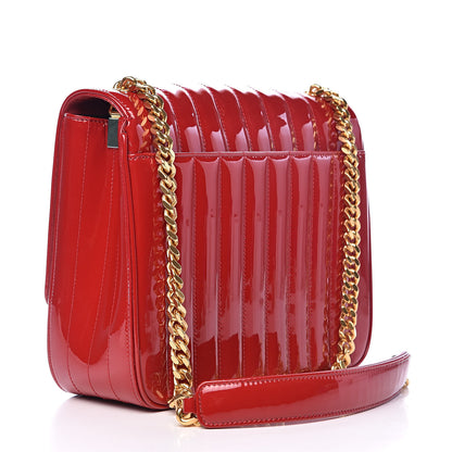 Saint Laurent Patent Calfskin Matelasse Monogram Medium Vicky Chain Bag Rouge Eros 3 of 11