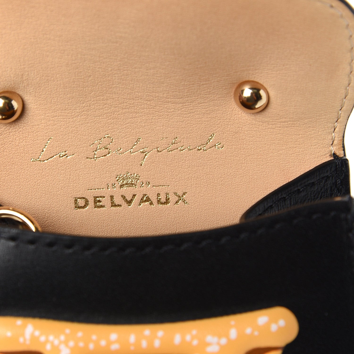 Delvaux Calfskin Print Mini Brillant Bag Charm Black Multicolor 5 of 5