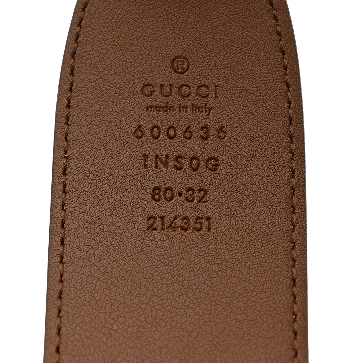Gucci Efesto Leather Horsebit 25mm Belt 80 32 Brown Sugar 3 of 6