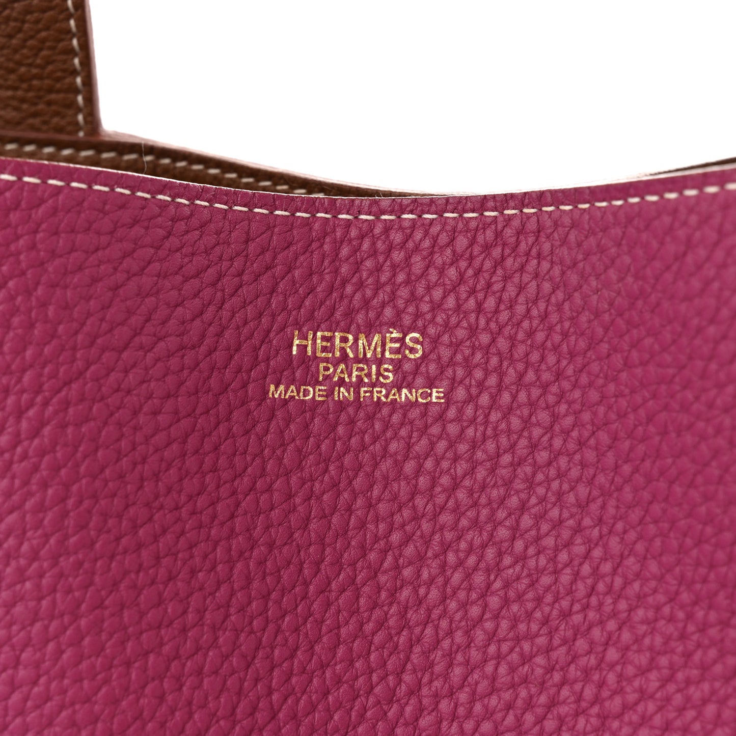 Taurillon Clemence Double Sens 45 Reversible Tote Marron D'Inde Tosca