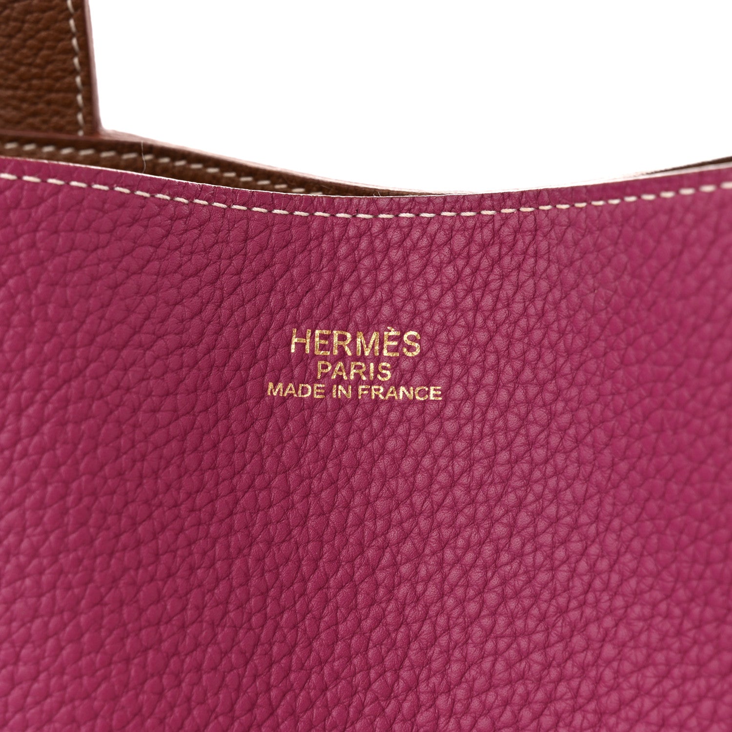 Hermes Taurillon Clemence Double Sens 45 Reversible Tote Marron D'Inde Tosca 10 of 16