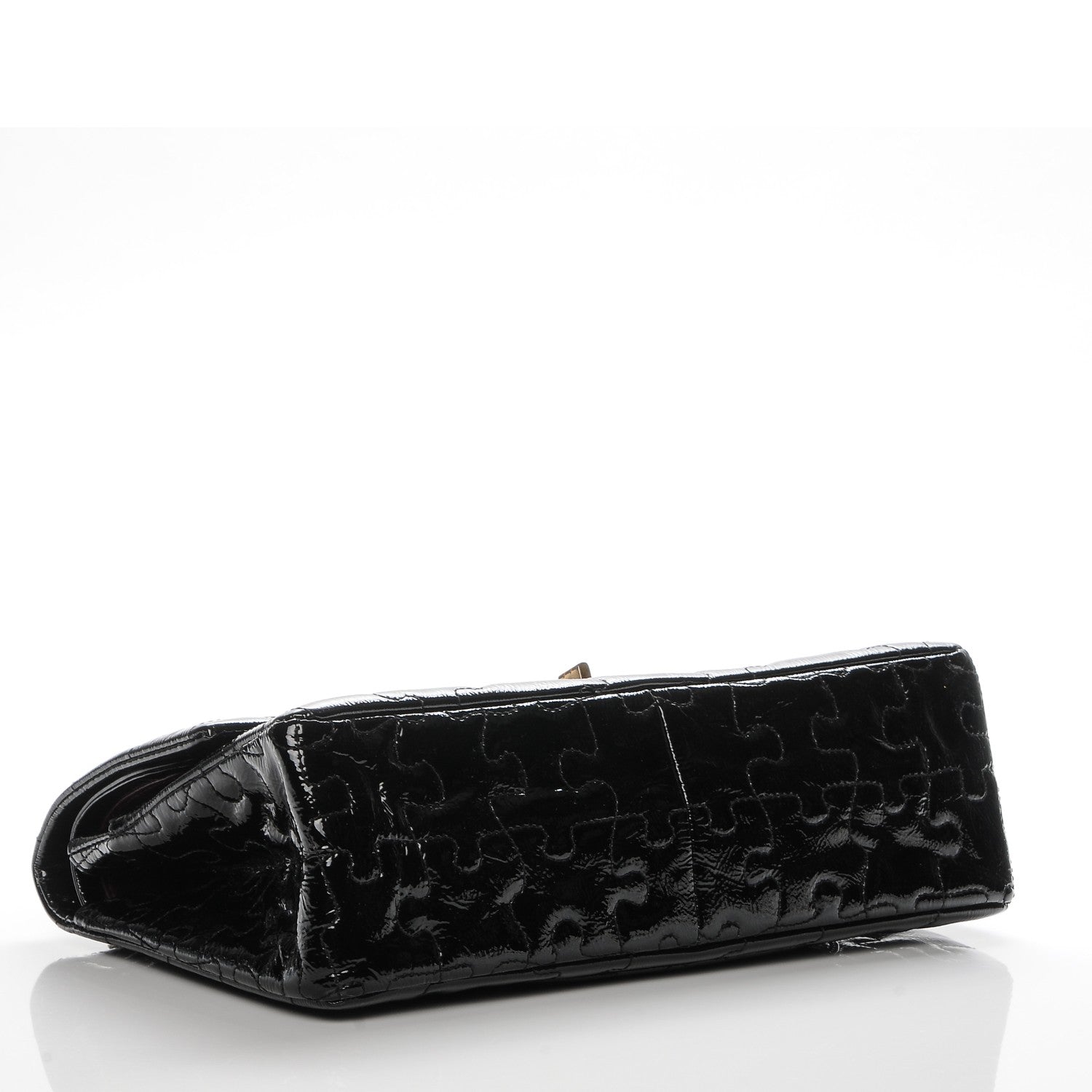 Chanel Crackled Patent Calfskin Puzzle 2.55 Reissue 226 Flap Black 4 of 7