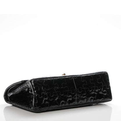 Chanel Crackled Patent Calfskin Puzzle 2.55 Reissue 226 Flap Black 4 of 7