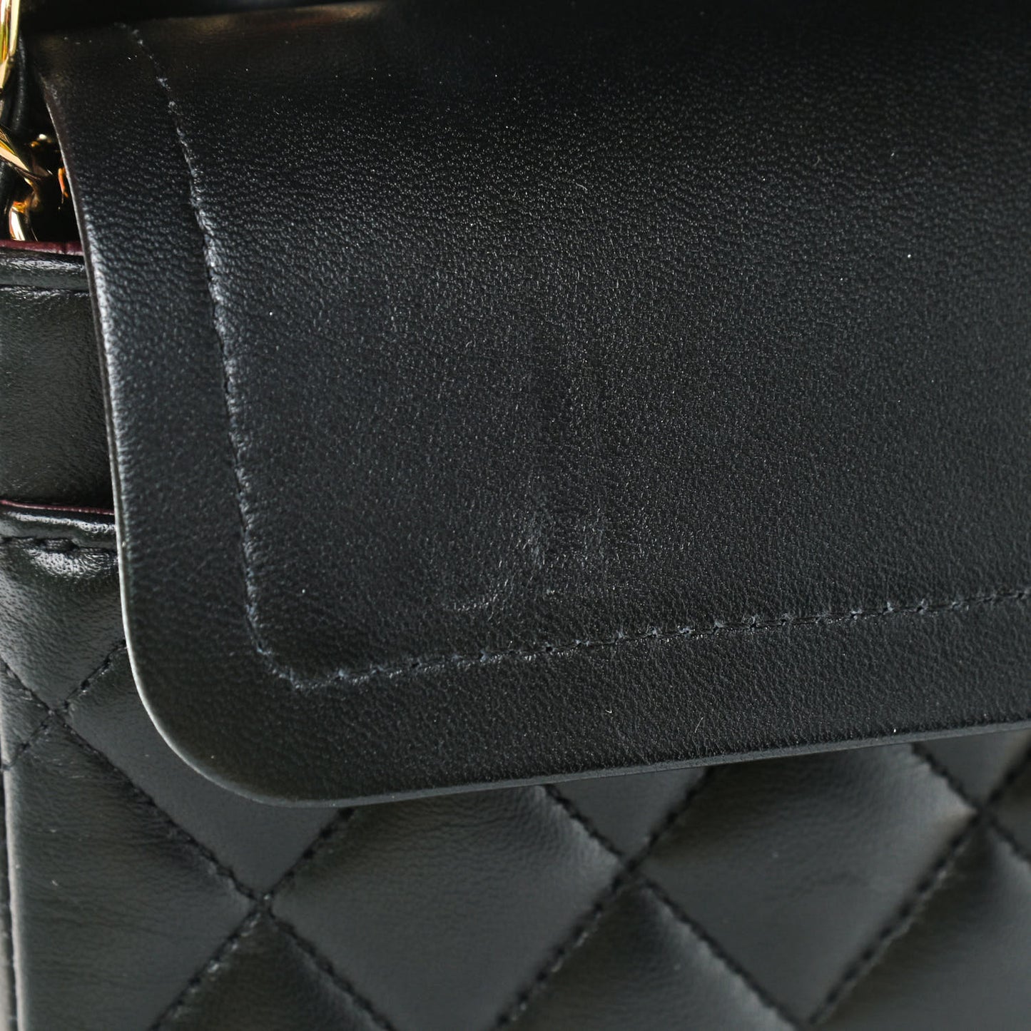 Lambskin Quilted Small Double Flap Black