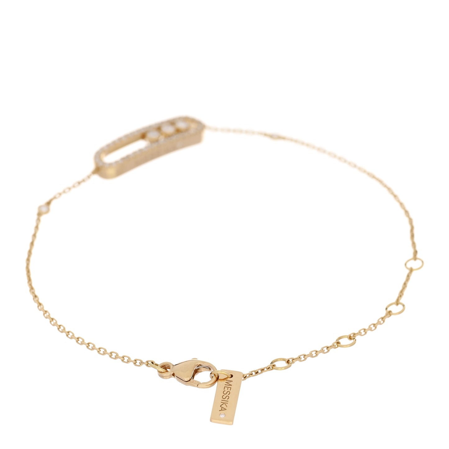 18K Yellow Gold Diamond Classic Baby Move Pave Bracelet