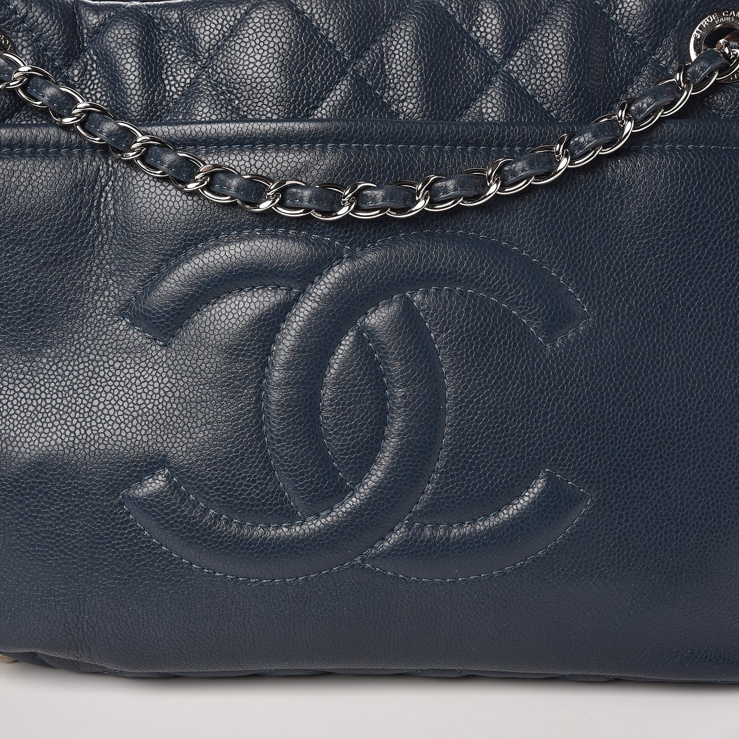 Caviar Timeless CC Soft Tote Navy Blue