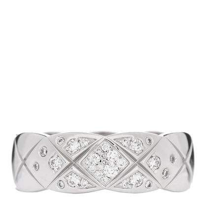 Chanel 18K White Gold Diamond Small Coco Crush Ring 53 6.5 1 of 4