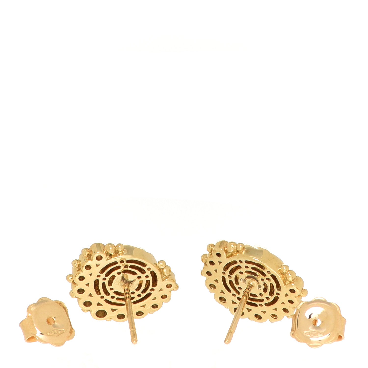 Temple St. Clair 18K Yellow Gold Diamond Celestial Moonface Earrings 3 of 5