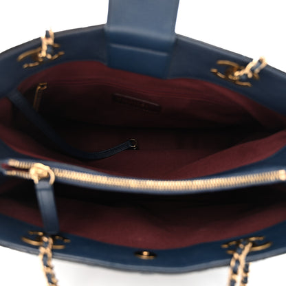 Chanel Patent Goatskin Quilted CC Tote Blue 5 of 11