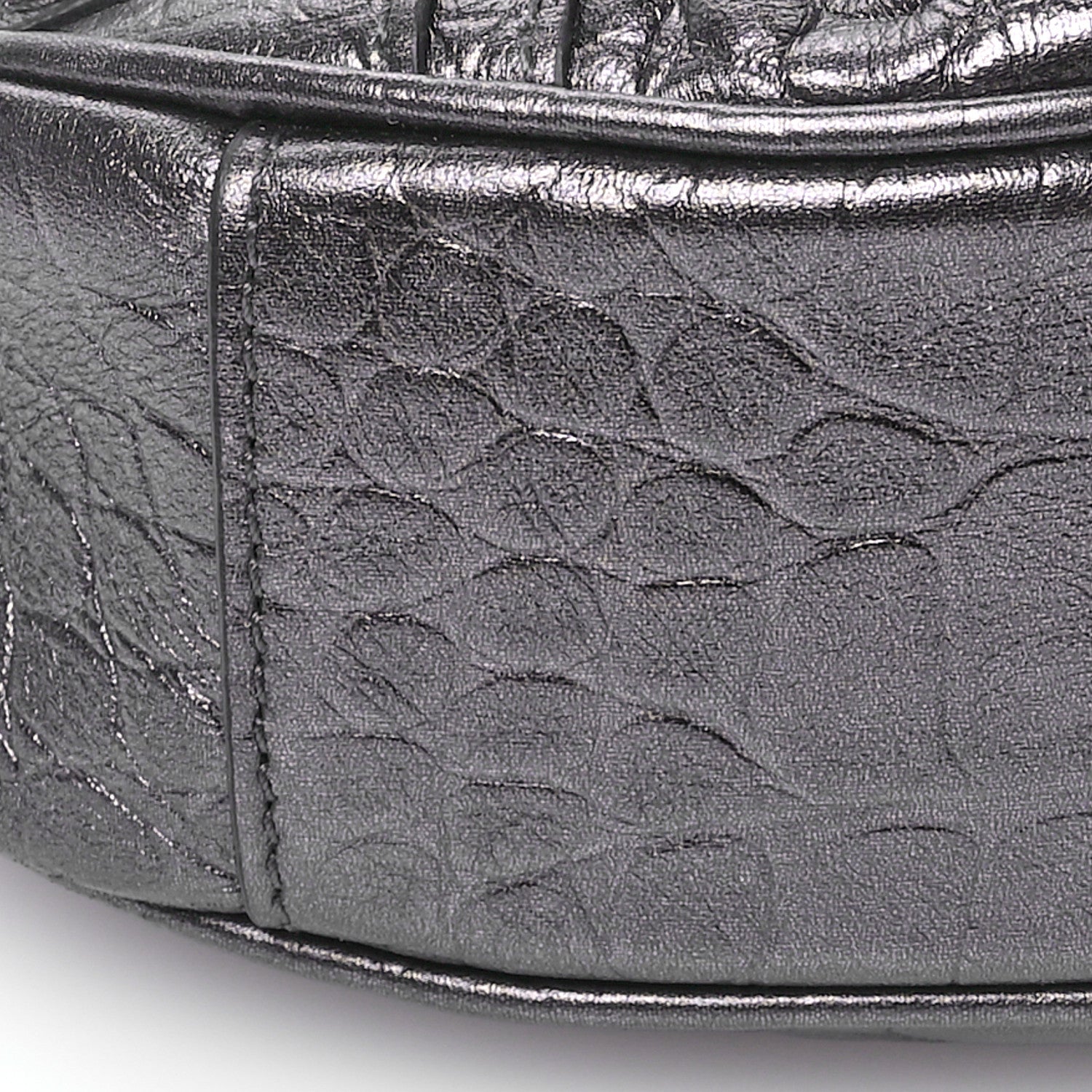 Balenciaga Extra Supple Calfskin Crystal Crocodile Embossed Le Cagole Shoulder Bag XS Gunmetal 10 of 11