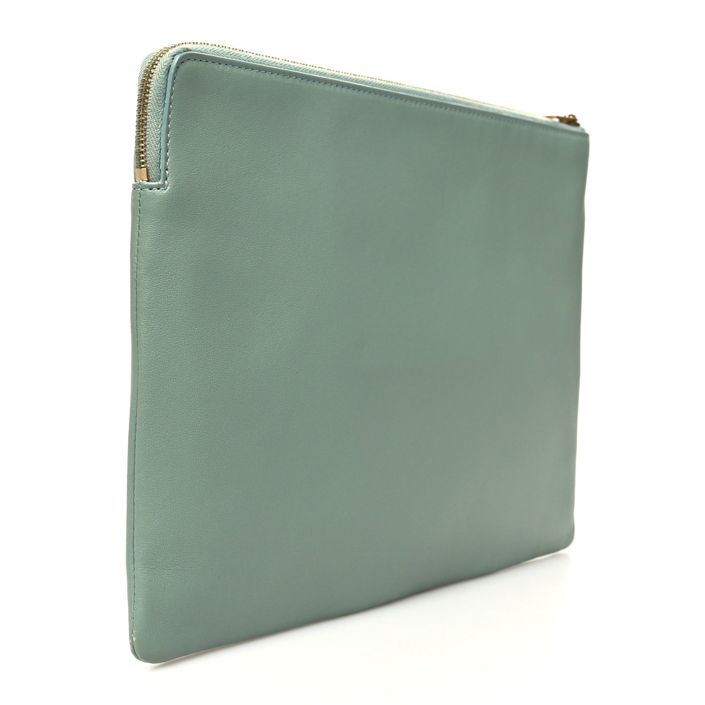 Cloudy Lambskin Solo Zip Pouch Celadon