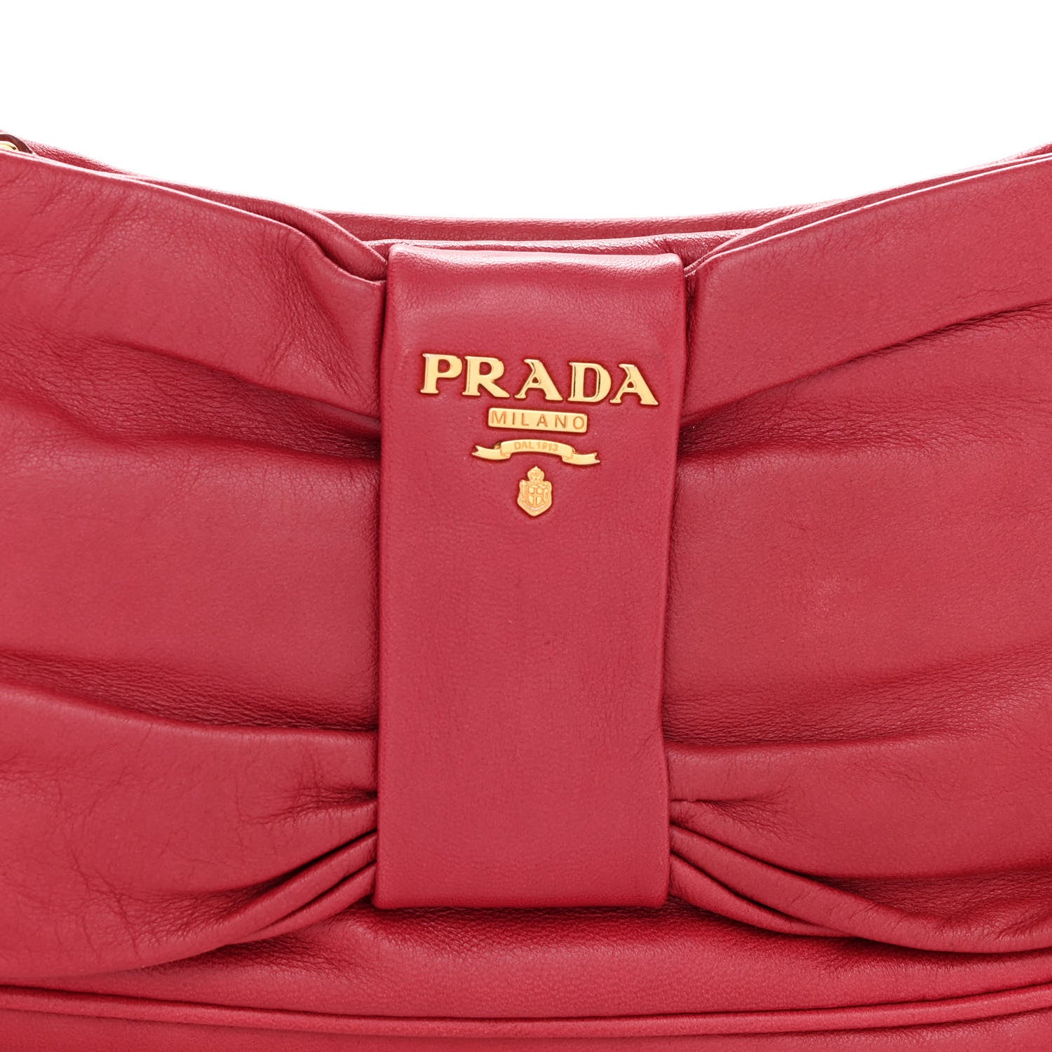 Prada Nappa Fiocco Bow Pochette Peonia 7 of 12