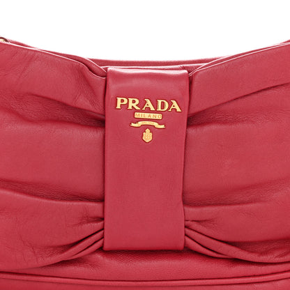 Prada Nappa Fiocco Bow Pochette Peonia 7 of 12