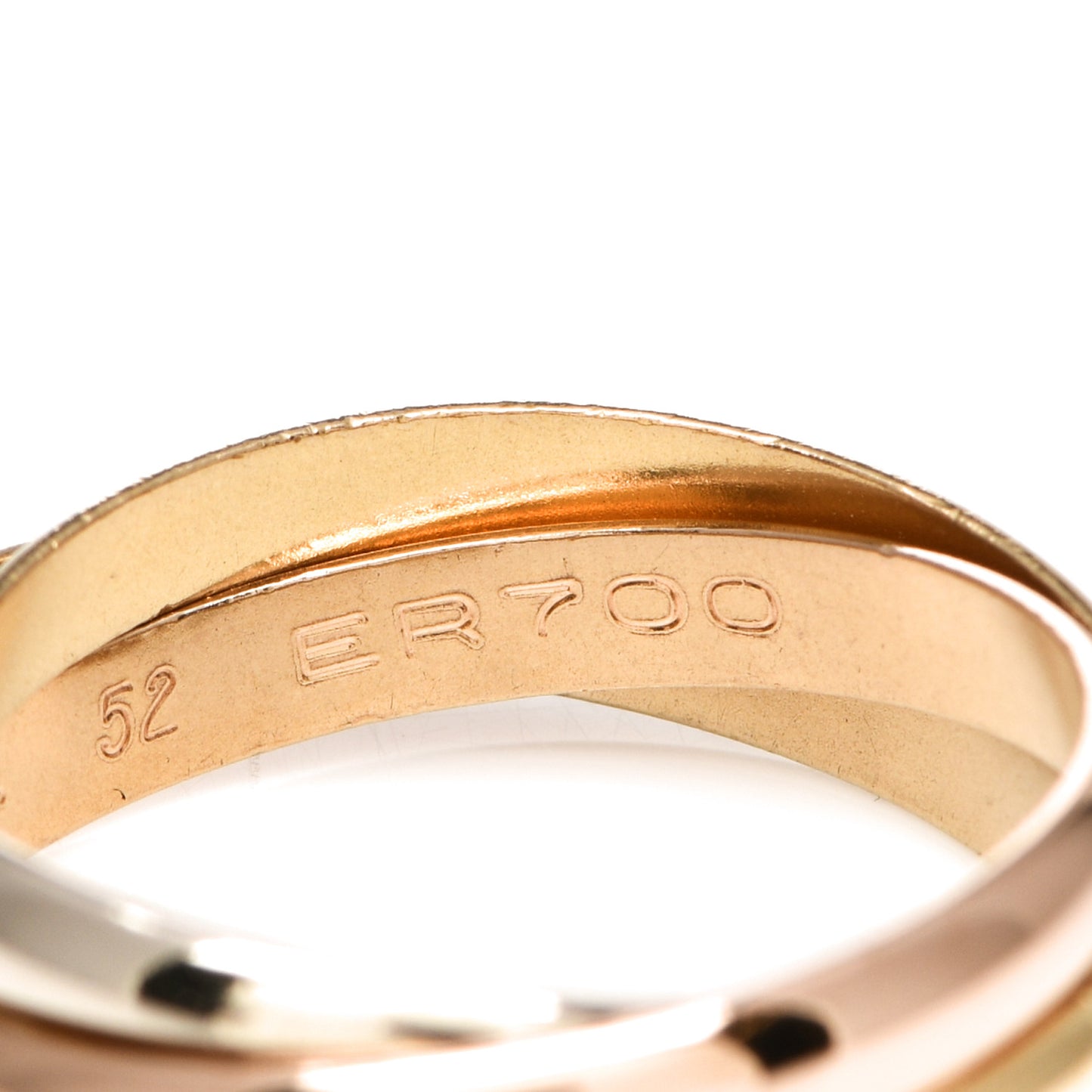 18K Pink Yellow White Gold Small Trinity Ring 52 6