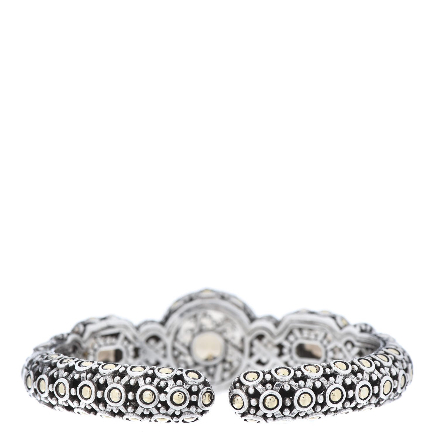 John Hardy Sterling Silver 18K Yellow Gold Diamond Smoky Quartz Batu Sari Bracelet 3 of 7