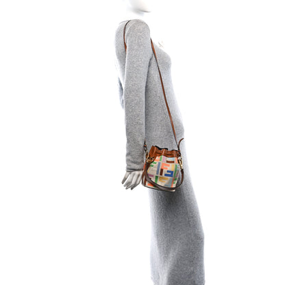 Fendi Kuban Canvas Vitello King F is Fendi FF Embroidered Mini Mon Tresor Bucket Bag Multicolor Cuoio 2 of 10