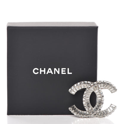 Chanel Baguette Crystal CC Brooch Silver 7 of 7