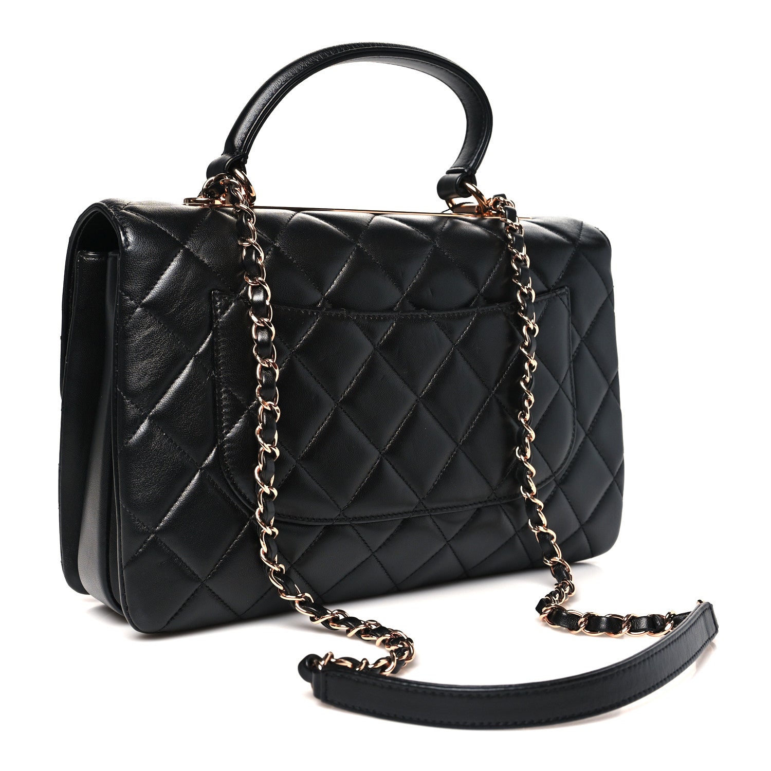 Chanel Lambskin Quilted Medium Trendy CC Flap Dual Handle Bag Black 3 of 12