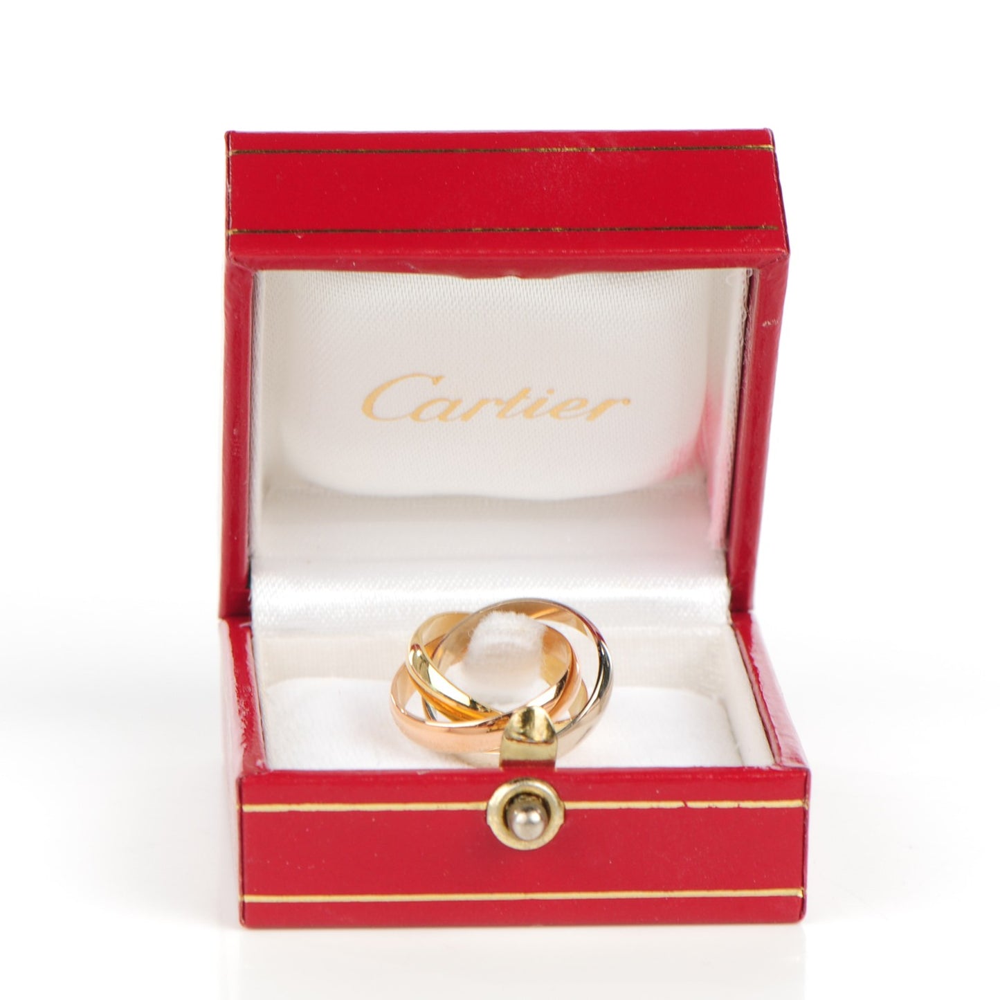 18K Pink Yellow White Gold Classic Trinity Ring 46 3.75