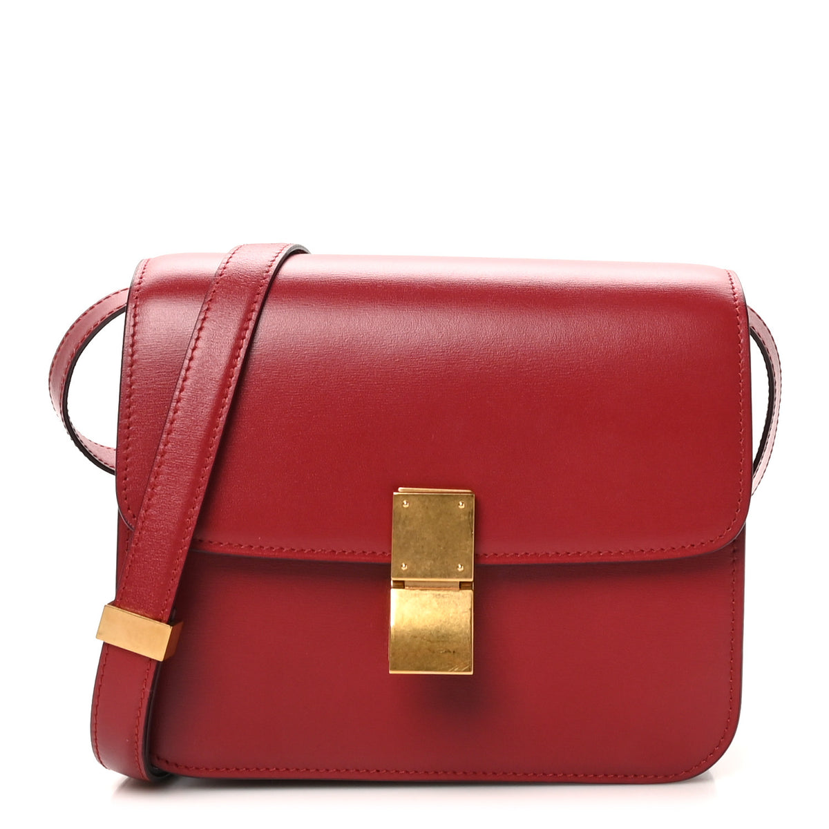Box Calfskin Teen Classic Box Flap Bag Red