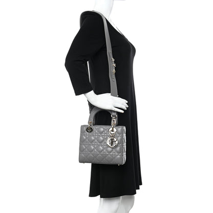 Christian Dior Lambskin Cannage Small My ABC Dior Lady Dior Grey 2 of 10
