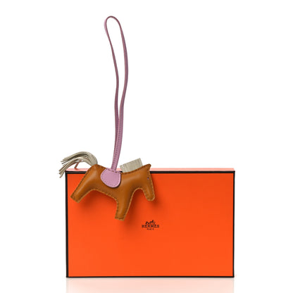 Hermes Milo Lambskin Grigri Rodeo Horse Bag Charm PM Sesame Mauve Sylvestre Craie 4 of 4