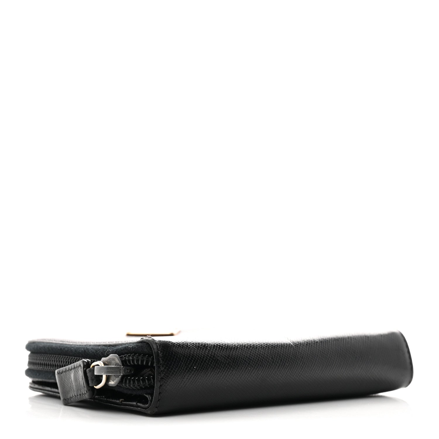Prada Saffiano Compact Zip Around Wallet Black 4 of 10