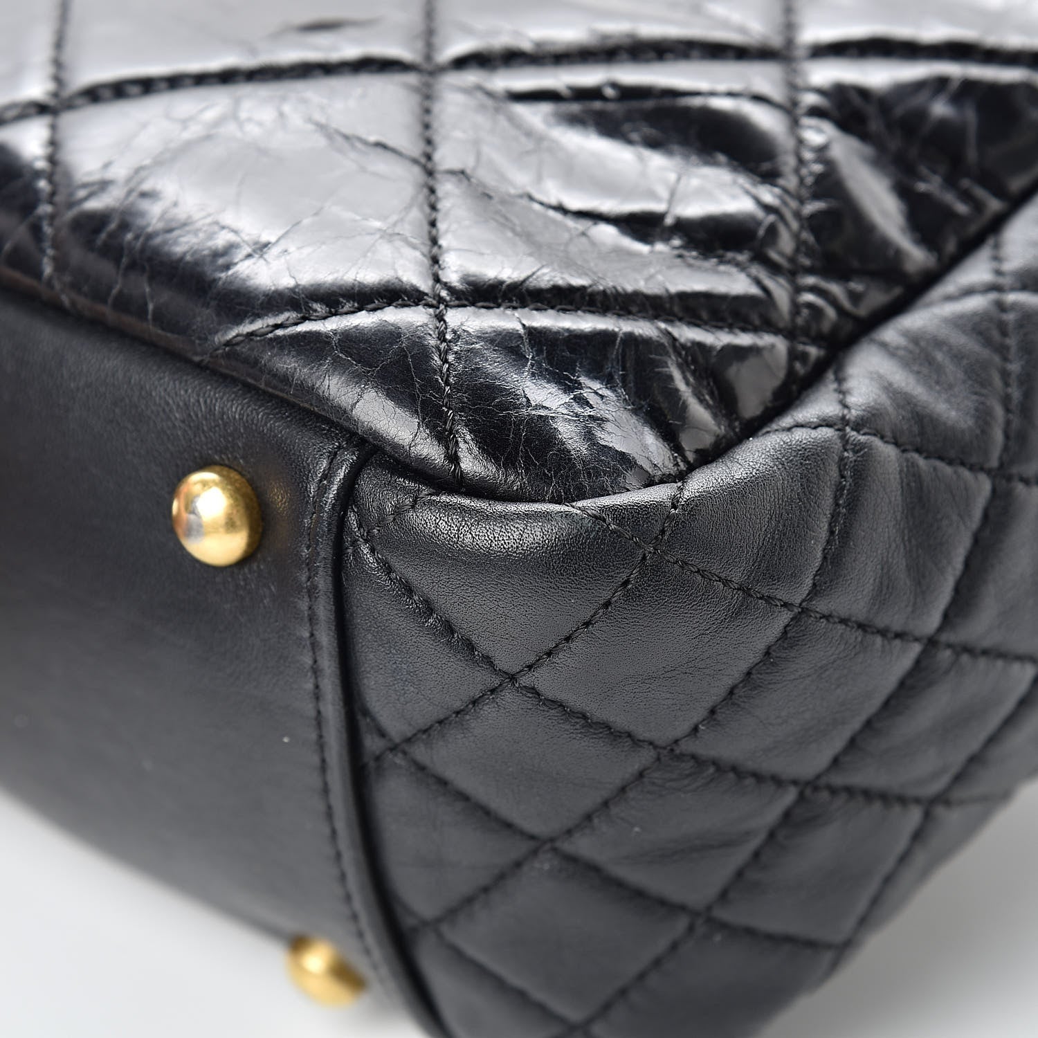 Chanel Glazed Crinkled Calfskin Medium East West Flap Black 10 of 15