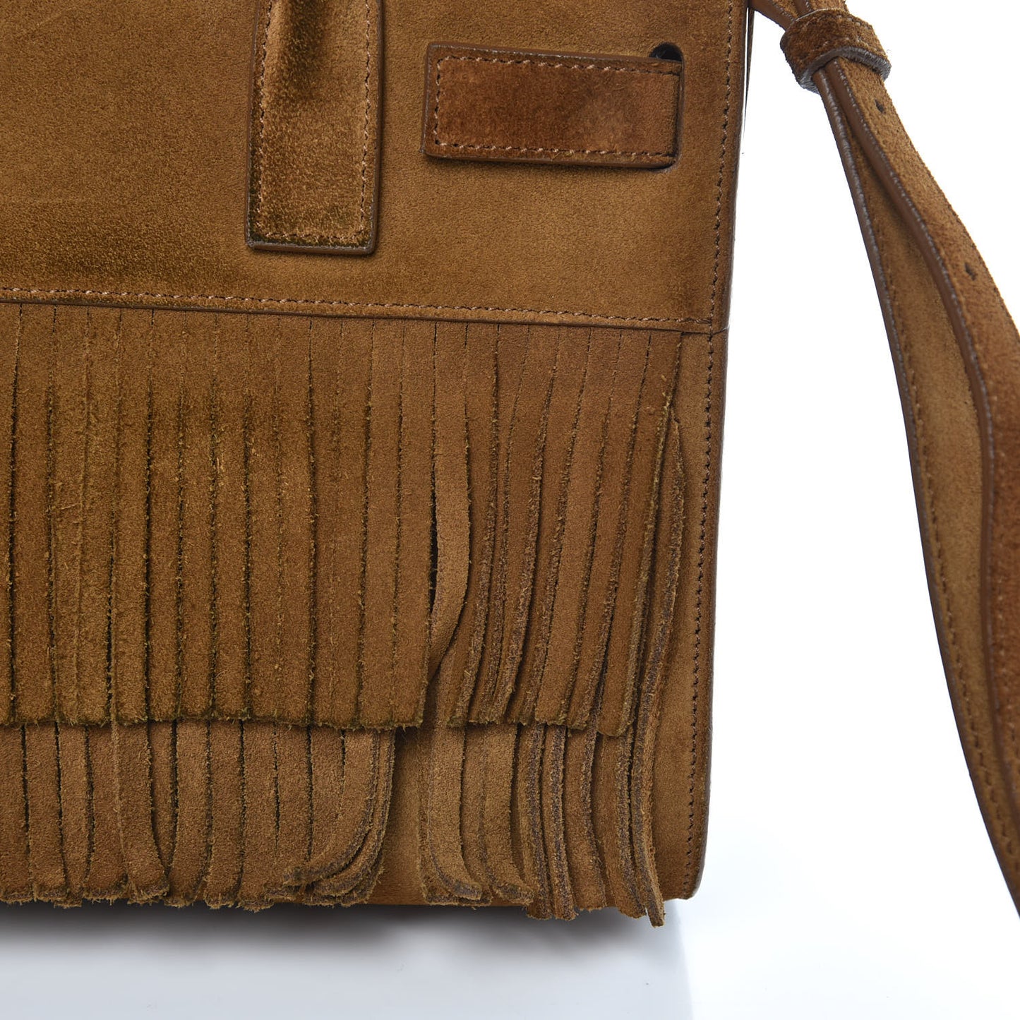 Suede Fringe Nano Sac De Jour Light Ocre
