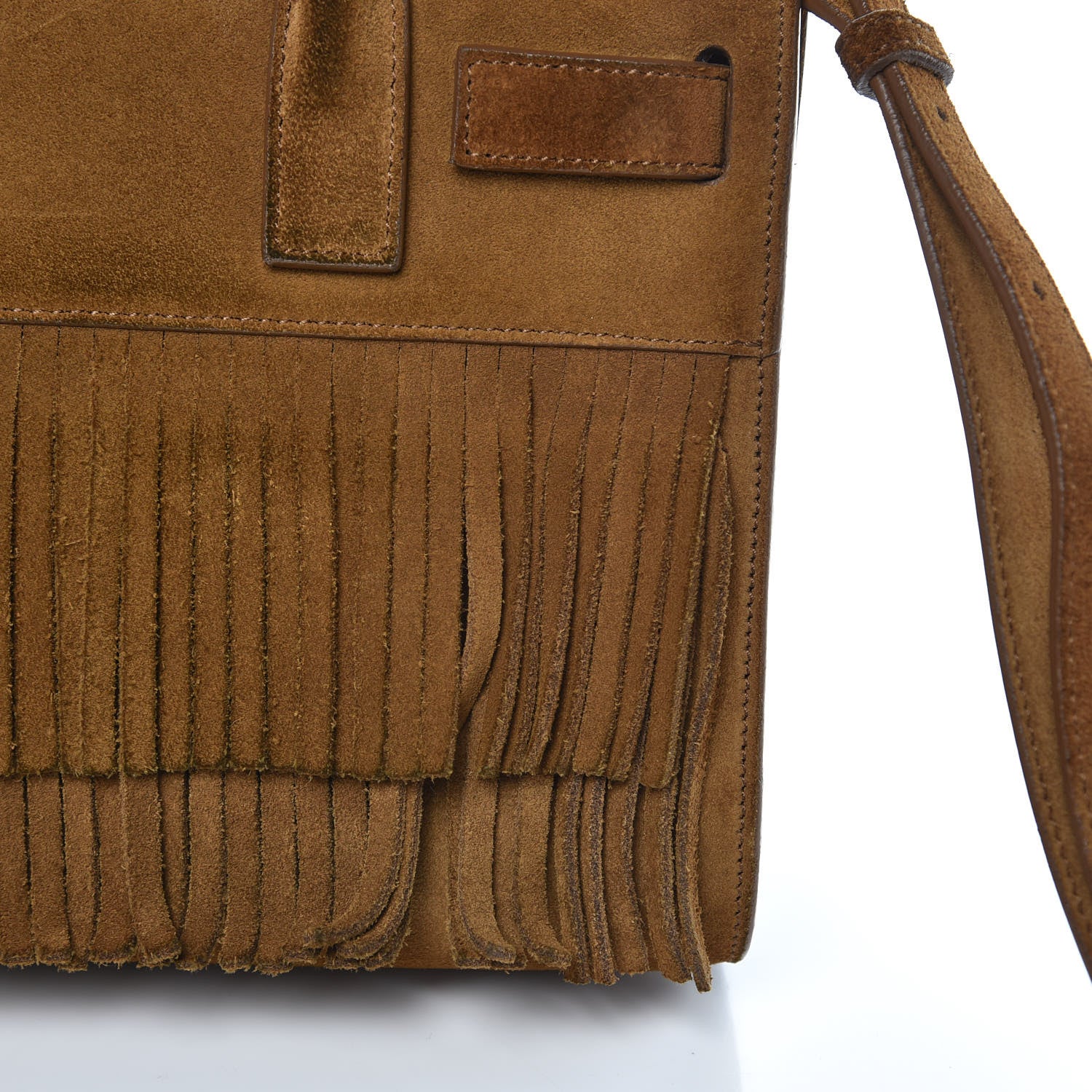 Saint Laurent Suede Fringe Nano Sac De Jour Light Ocre 8 of 11