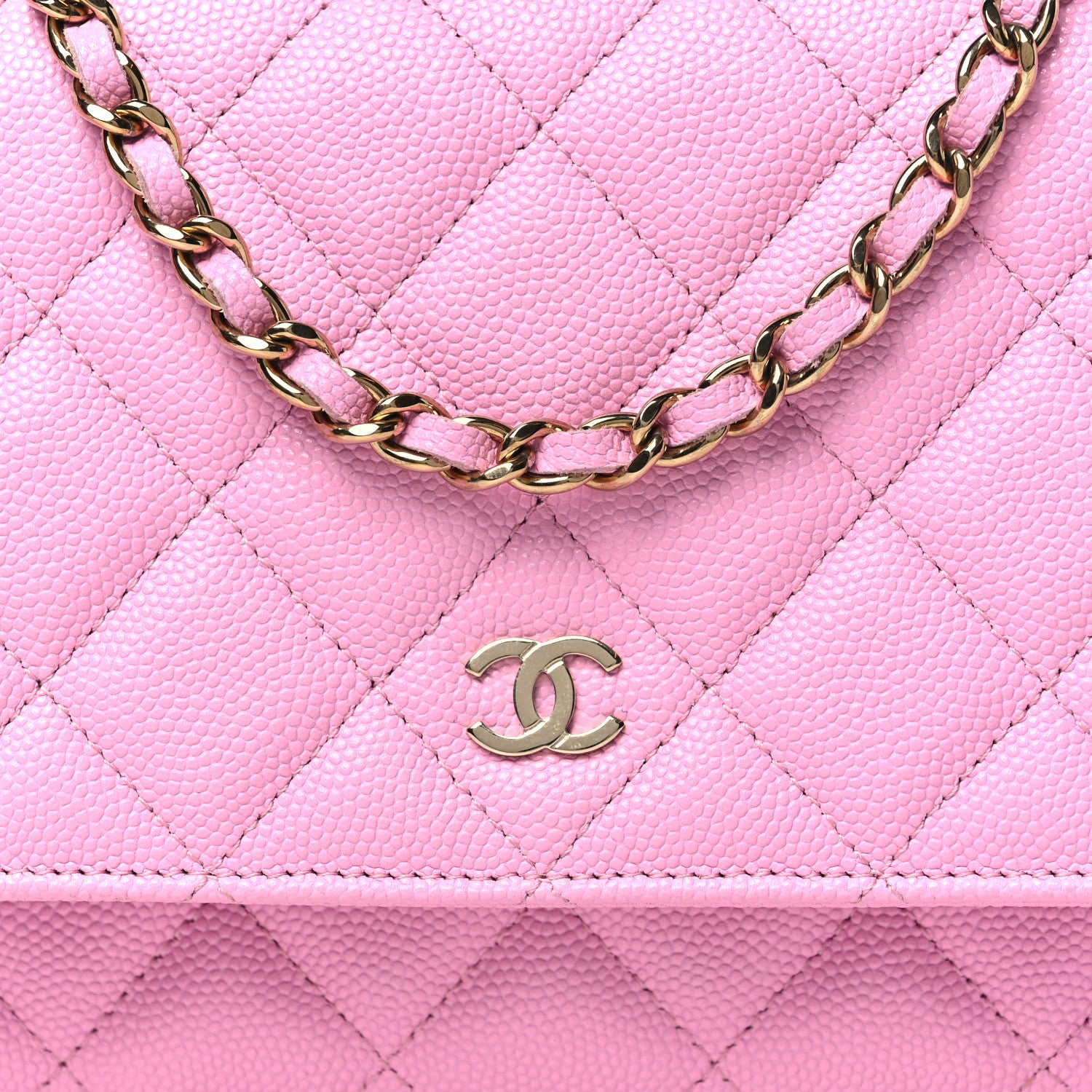 Chanel Caviar Quilted Wallet on Chain WOC Light Pink 9 of 12