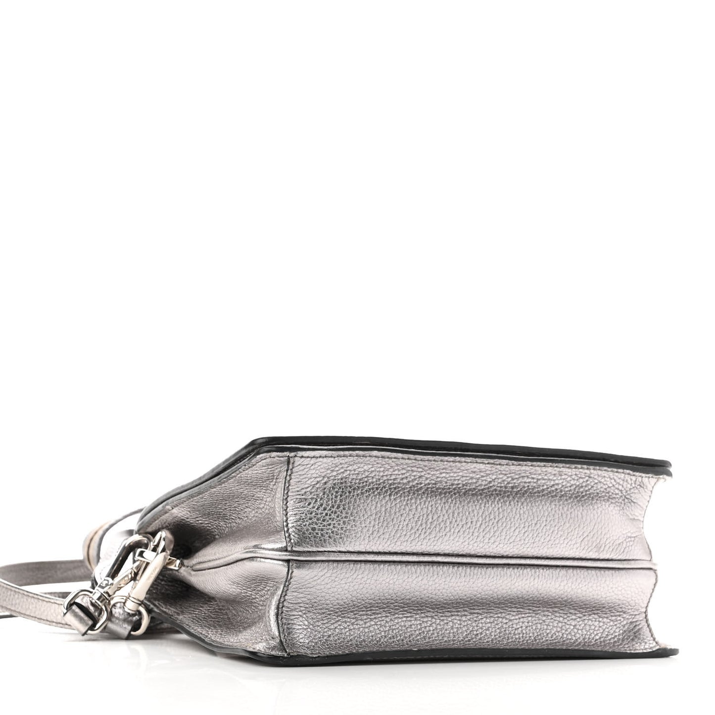 Metallic Vitello Daino Flap Crossbody Cromo