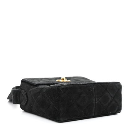 Chanel Suede Quilted Flap Shoulder Bag Black 4 of 11