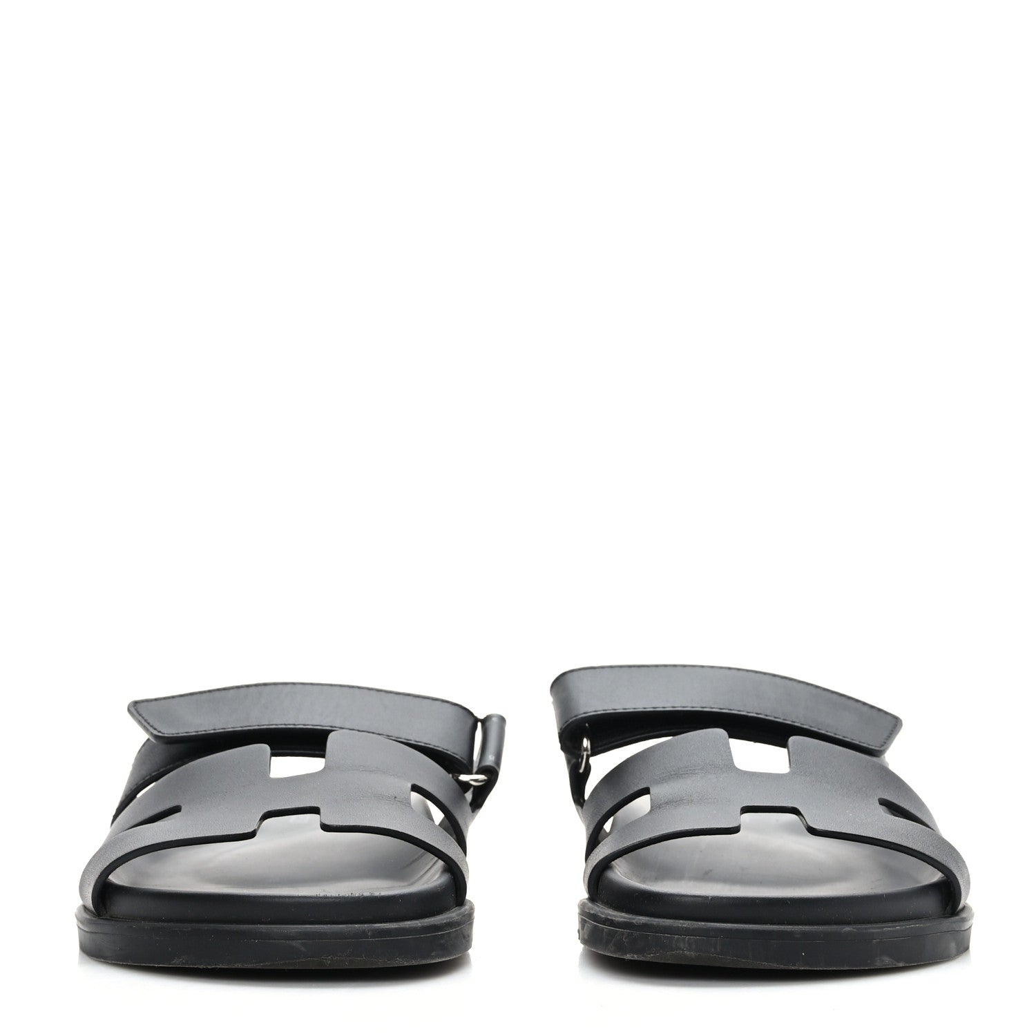 Hermes Calfskin Womens Chypre Sandals 36.5 Black 2 of 9