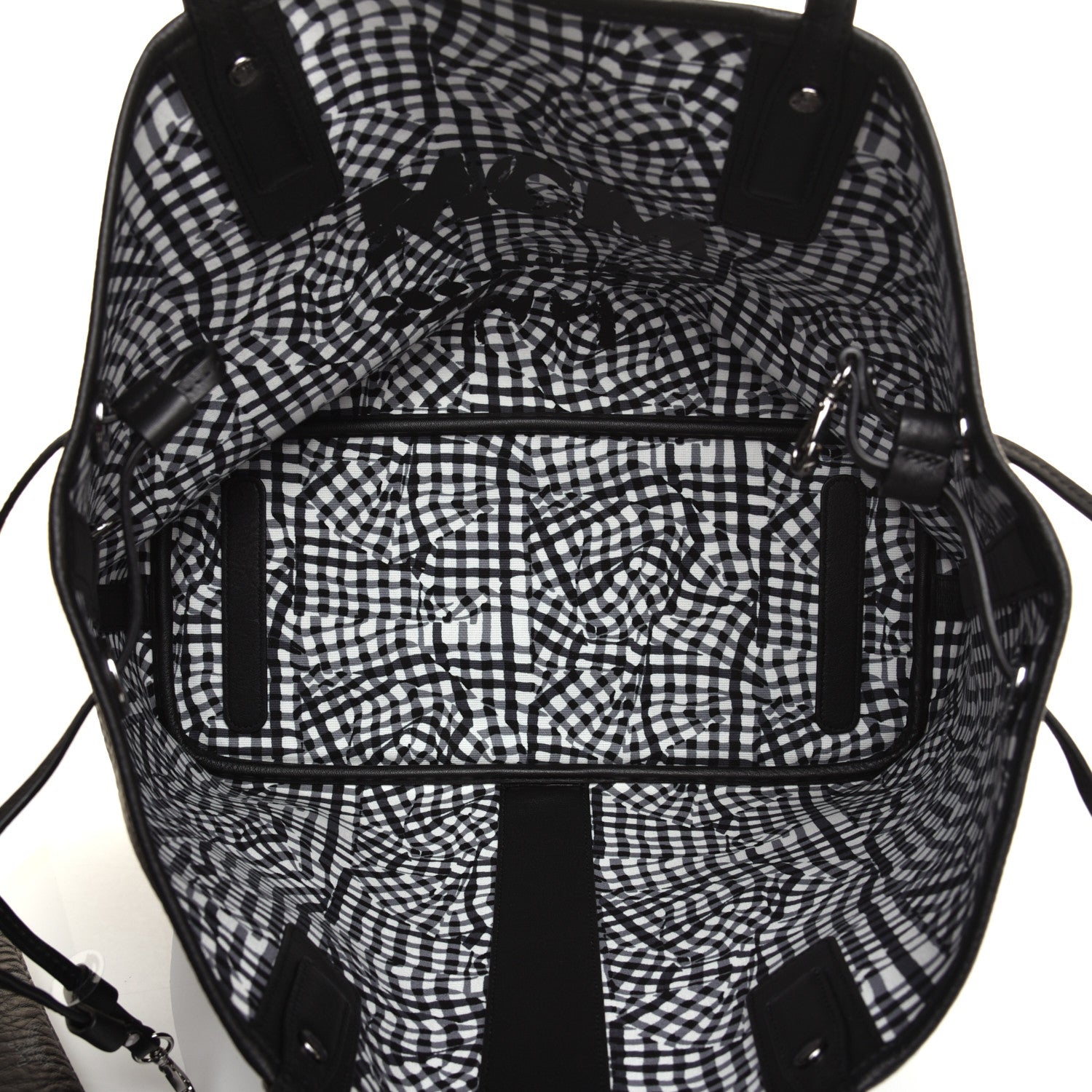 MCM Visetos Medium Liz Reversible Shopper Tote Black 9 of 15