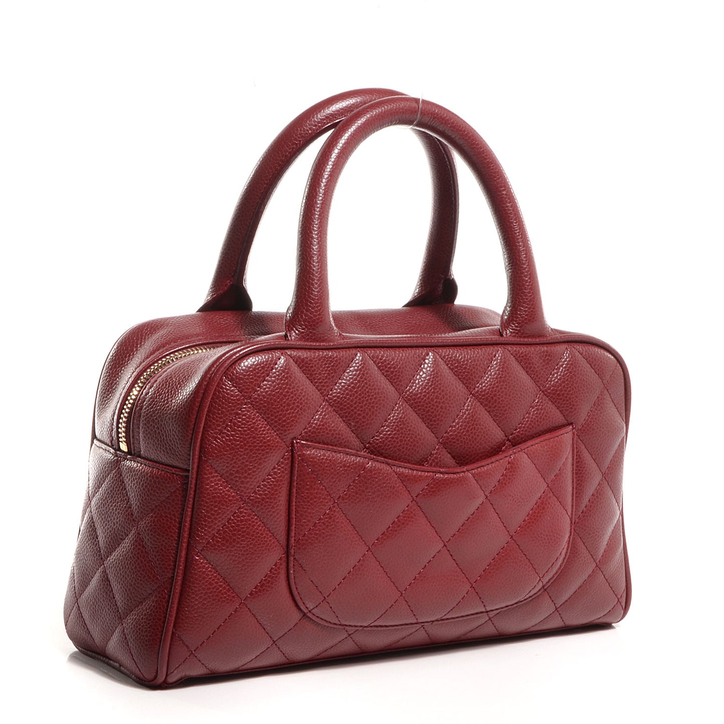 Caviar Quilted Small Bowler Red