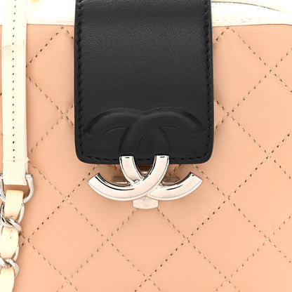 Chanel Lambskin Quilted Mini CC Box Camera Bag Beige White Black 8 of 12