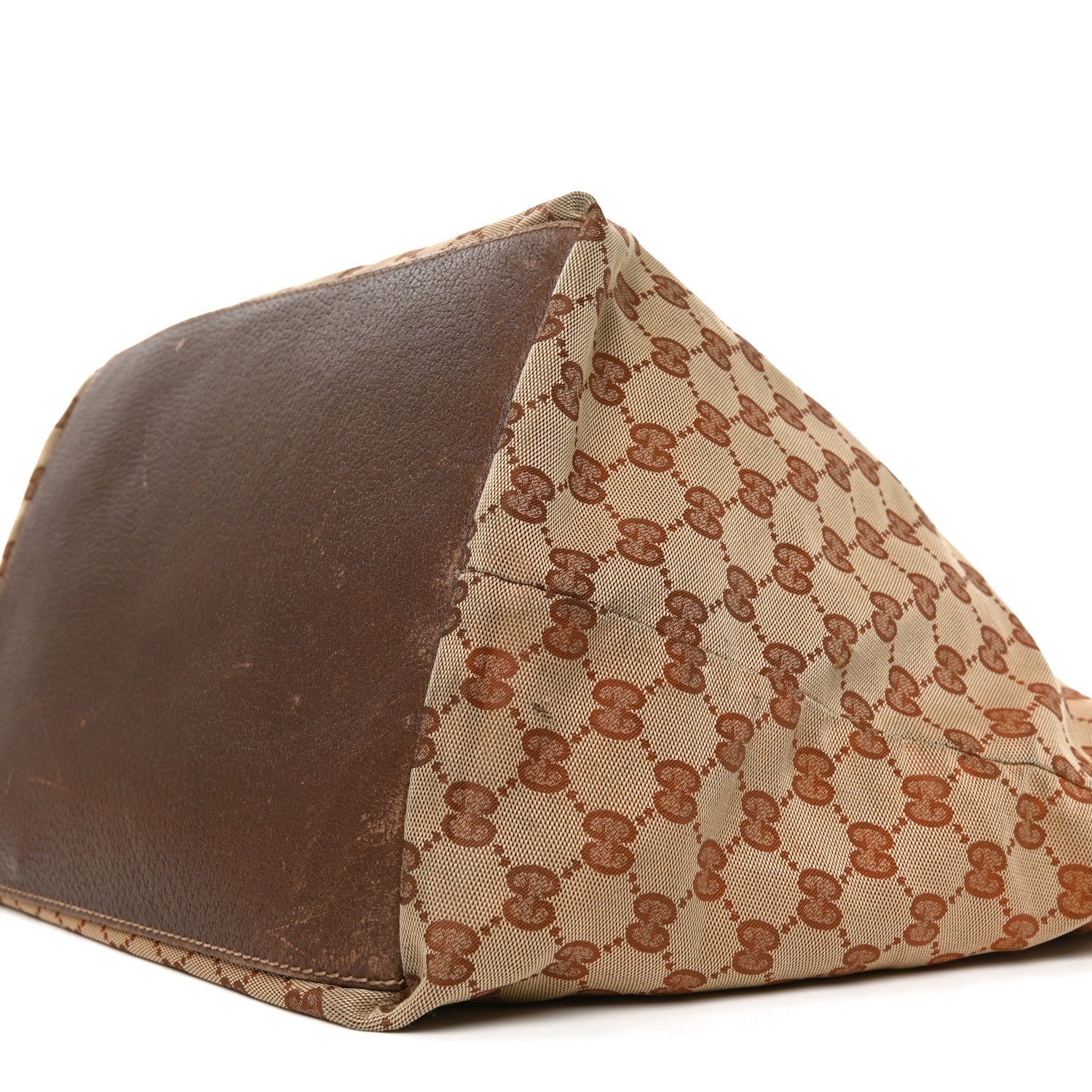 Gucci Monogram Large Web Handle Bucket Tote Dark Brown 10 of 11