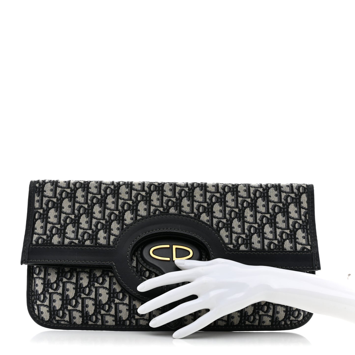 Oblique Fold Over Clutch Blue