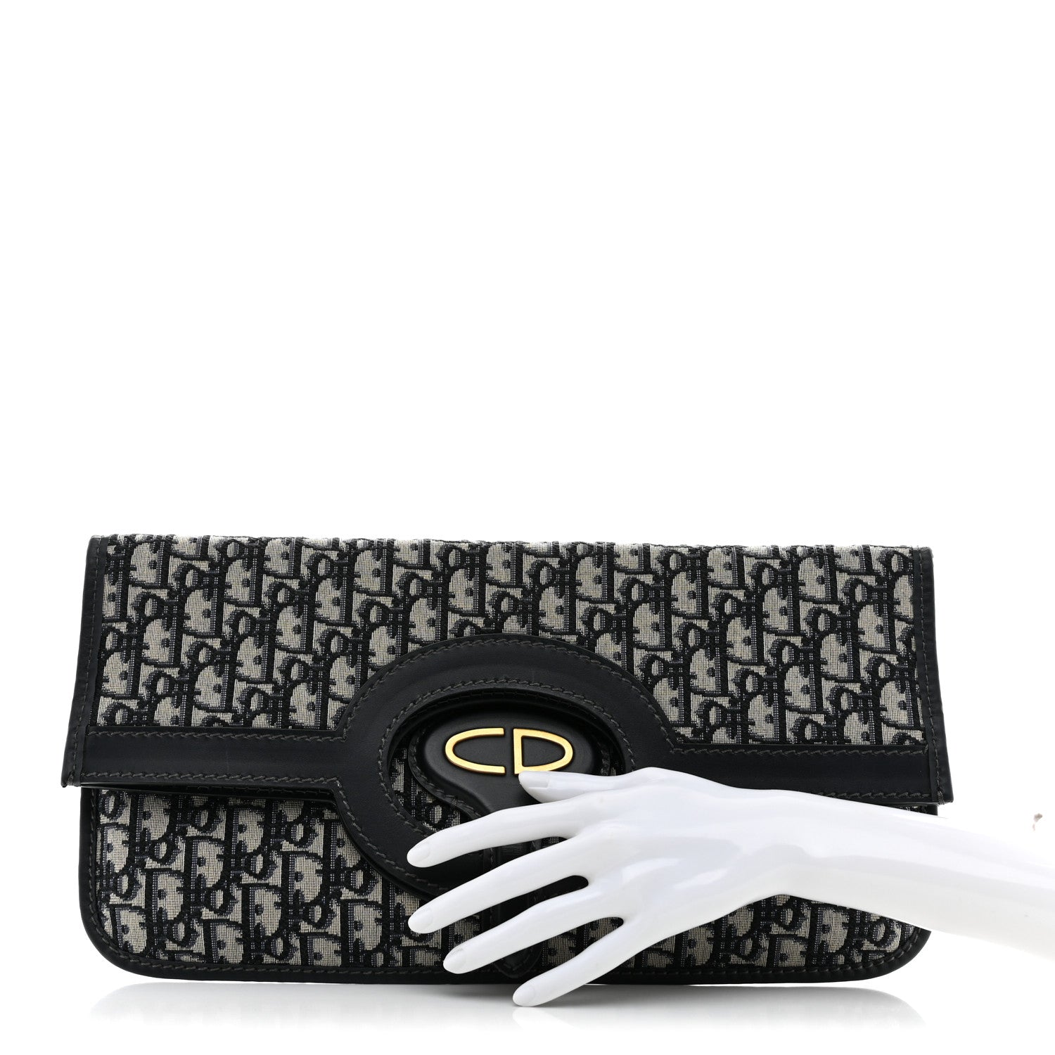 Christian Dior Oblique Fold Over Clutch Blue 2 of 7